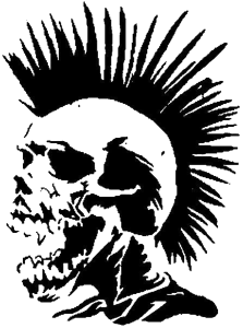 Punk hair skull PNG-83554